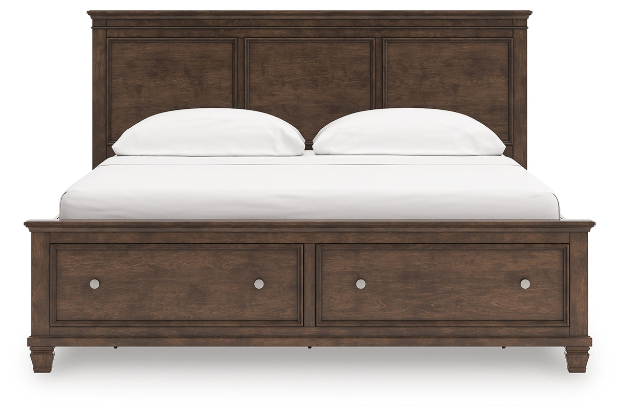 Danabrin California King Panel Storage Bed with Dresser and Chest in Brown from Ashley - Luna Furniture