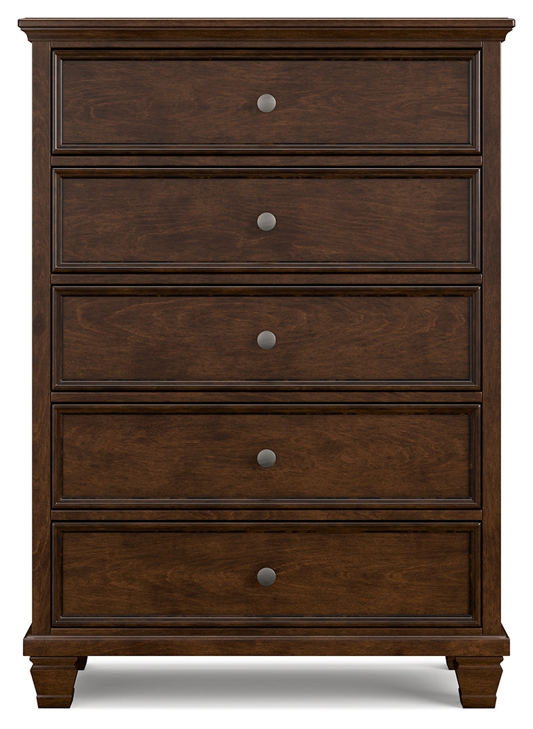 Danabrin California King Panel Storage Bed with Dresser and Chest in Brown from Ashley - Luna Furniture
