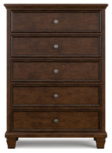 Danabrin California King Panel Storage Bed with Dresser and Chest in Brown from Ashley - Luna Furniture