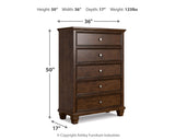 Danabrin California King Panel Storage Bed with Dresser and Chest in Brown from Ashley - Luna Furniture
