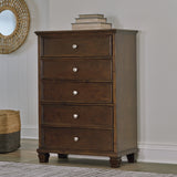 Danabrin California King Panel Storage Bed with Dresser and Chest in Brown from Ashley - Luna Furniture
