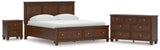 Danabrin California King Panel Storage Bed with Dresser and Nightstand in Brown from Ashley Furniture - Luna Furniture