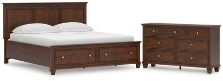 Danabrin California King Panel Storage Bed with Dresser in Brown from Ashley - Luna Furniture