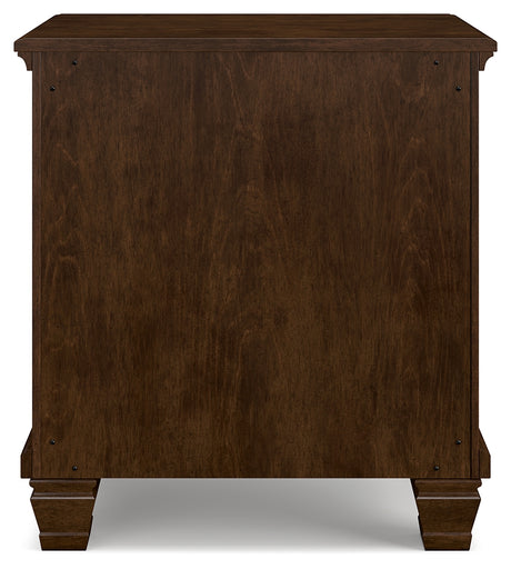 Danabrin California King Panel Storage Bed with Mirrored Dresser and Nightstand in Brown from Ashley - Luna Furniture