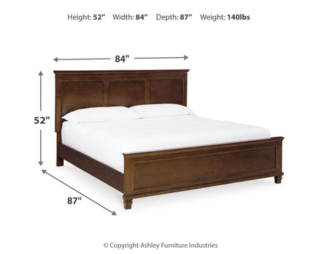 Danabrin King Panel Bed with Mirrored Dresser and Chest in Brown from Ashley - Luna Furniture