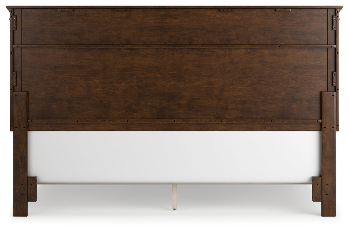 Danabrin King Panel Bed with Mirrored Dresser and Nightstand in Brown from Ashley - Luna Furniture