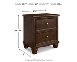 Danabrin King Panel Bed with Mirrored Dresser and Nightstand in Brown from Ashley - Luna Furniture