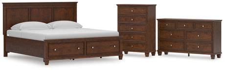 Danabrin King Panel Storage Bed with Dresser and Chest in Brown from Ashley - Luna Furniture