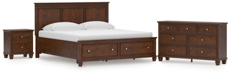 Danabrin King Panel Storage Bed with Dresser and Nightstand in Brown from Ashley - Luna Furniture