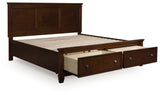 Danabrin King Panel Storage Bed with Mirrored Dresser and Nightstand in Brown from Ashley - Luna Furniture
