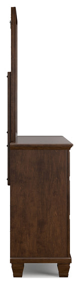 Danabrin King Panel Storage Bed with Mirrored Dresser and Nightstand in Brown from Ashley - Luna Furniture