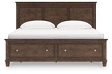 Danabrin King Panel Storage Bed with Mirrored Dresser and Nightstand in Brown from Ashley - Luna Furniture