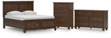 Danabrin Queen Panel Storage Bed with Dresser and Chest in Brown from Ashley Furniture - Luna Furniture