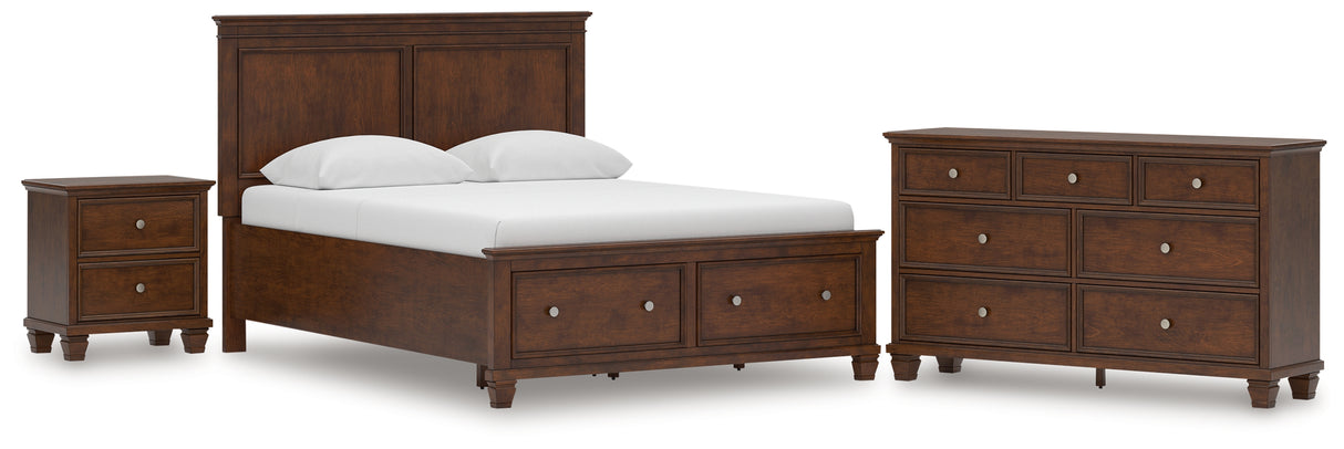 Danabrin Queen Panel Storage Bed with Dresser and Nightstand in Brown from Ashley Furniture - Luna Furniture