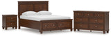 Danabrin Queen Panel Storage Bed with Dresser and Nightstand in Brown from Ashley Furniture - Luna Furniture