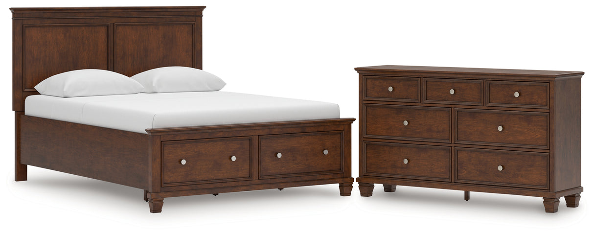 Danabrin Queen Panel Storage Bed with Dresser in Brown from Ashley Furniture - Luna Furniture