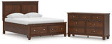 Danabrin Queen Panel Storage Bed with Dresser in Brown from Ashley Furniture - Luna Furniture