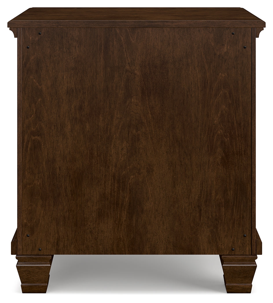 Danabrin Queen Panel Storage Bed with Mirrored Dresser and Nightstand in Brown from Ashley - Luna Furniture