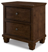 Danabrin Queen Panel Storage Bed with Mirrored Dresser and Nightstand in Brown from Ashley - Luna Furniture