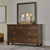 Danabrin Queen Panel Storage Bed with Mirrored Dresser and Nightstand in Brown from Ashley - Luna Furniture