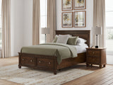 Danabrin Queen Panel Storage Bed with Mirrored Dresser and Nightstand in Brown from Ashley - Luna Furniture