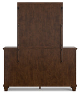Danabrin Queen Panel Storage Bed with Mirrored Dresser and Nightstand in Brown from Ashley - Luna Furniture
