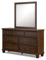 Danabrin Queen Panel Storage Bed with Mirrored Dresser and Nightstand in Brown from Ashley - Luna Furniture
