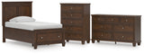 Danabrin Twin Panel Storage Bed with Dresser and Chest in Brown from Ashley Furniture - Luna Furniture