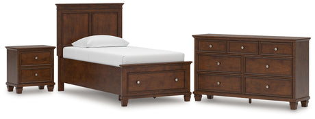 Danabrin Twin Panel Storage Bed with Dresser and Nightstand in Brown from Ashley - Luna Furniture