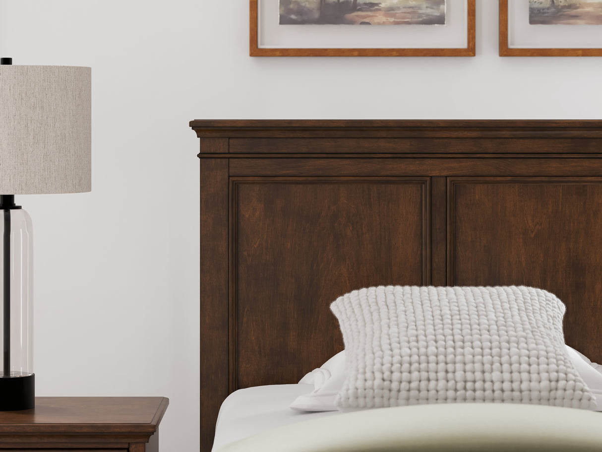 Danabrin Twin Panel Storage Bed with Mirrored Dresser in Brown from Ashley Furniture - Luna Furniture