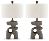 Danacy 2-Piece Table Lamp Set in Distressed Black from Ashley - Luna Furniture