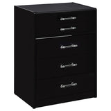 Danbury 3-drawer Makeup Vanity & Stool Set Black High Gloss from Coaster - Luna Furniture