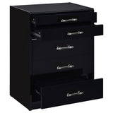 Danbury 3-drawer Makeup Vanity & Stool Set Black High Gloss from Coaster - Luna Furniture