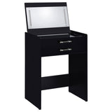 Danbury 3-drawer Makeup Vanity & Stool Set Black High Gloss from Coaster - Luna Furniture