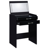 Danbury 3-drawer Makeup Vanity & Stool Set Black High Gloss from Coaster - Luna Furniture