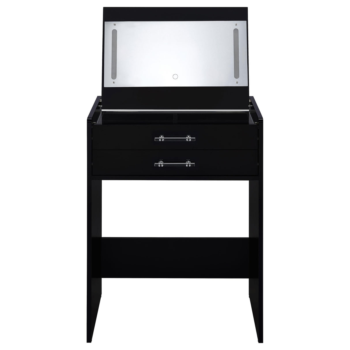 Danbury 3-drawer Makeup Vanity & Stool Set Black High Gloss from Coaster - Luna Furniture