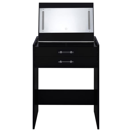 Danbury 3-drawer Makeup Vanity & Stool Set Black High Gloss from Coaster - Luna Furniture
