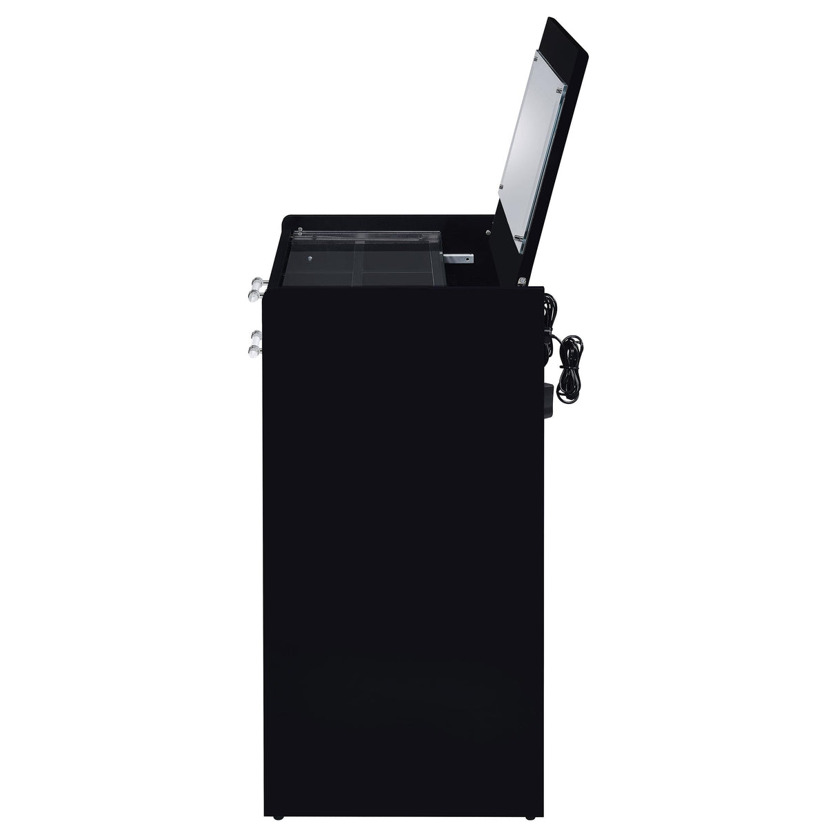 Danbury 3-drawer Makeup Vanity & Stool Set Black High Gloss from Coaster - Luna Furniture