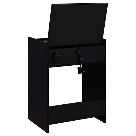 Danbury 3-drawer Makeup Vanity & Stool Set Black High Gloss from Coaster - Luna Furniture