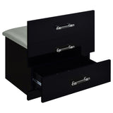 Danbury 3-drawer Makeup Vanity & Stool Set Black High Gloss from Coaster - Luna Furniture