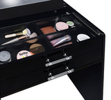 Danbury 3-drawer Makeup Vanity & Stool Set Black High Gloss from Coaster - Luna Furniture