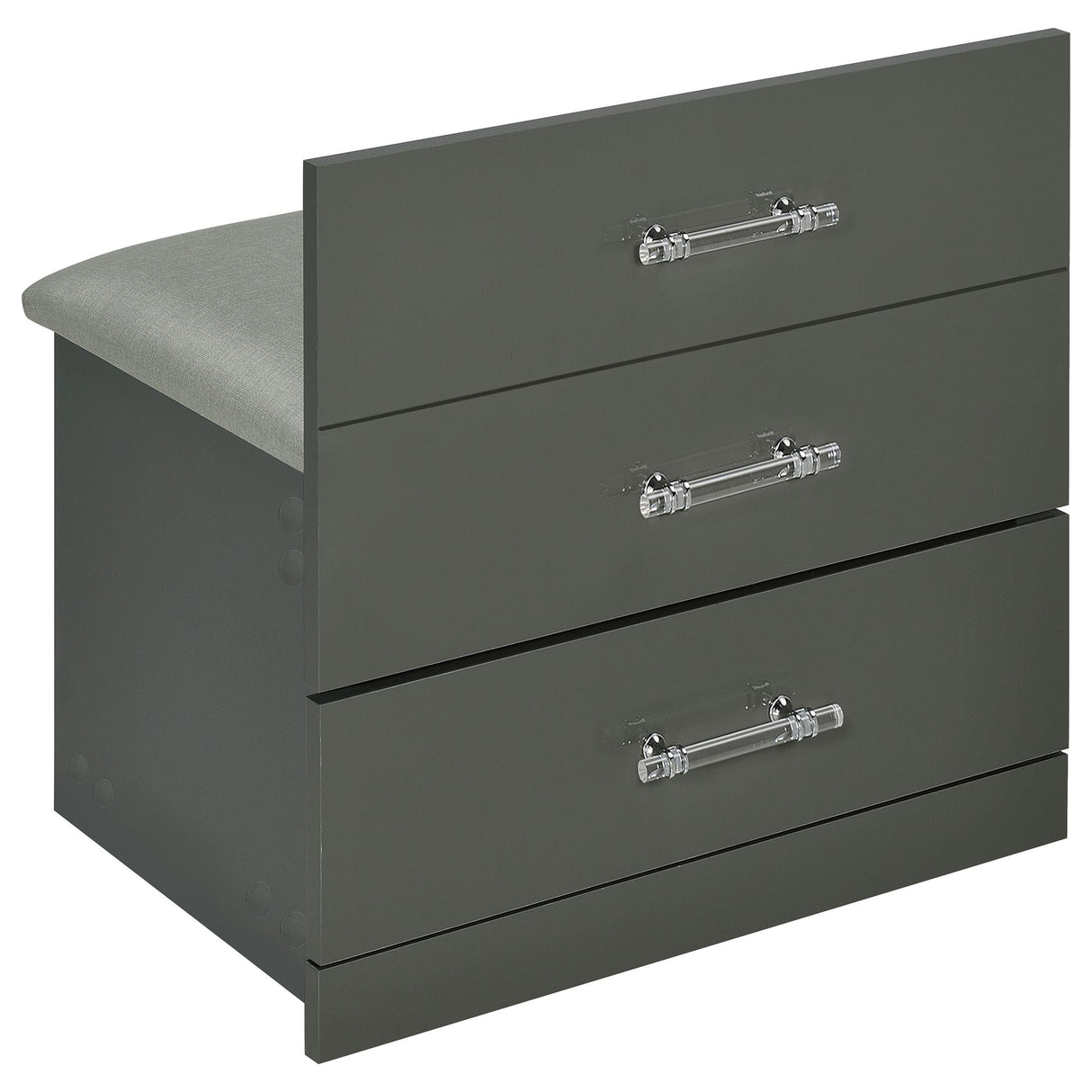 Danbury 3-drawer Makeup Vanity & Stool Set Grey High Gloss from Coaster - Luna Furniture