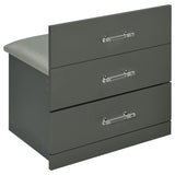 Danbury 3-drawer Makeup Vanity & Stool Set Grey High Gloss from Coaster - Luna Furniture