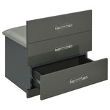 Danbury 3-drawer Makeup Vanity & Stool Set Grey High Gloss from Coaster - Luna Furniture