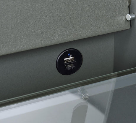 Danbury 3-drawer Makeup Vanity & Stool Set Grey High Gloss from Coaster - Luna Furniture