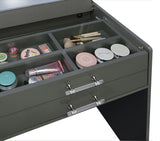 Danbury 3-drawer Makeup Vanity & Stool Set Grey High Gloss from Coaster - Luna Furniture