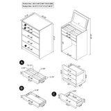 Danbury 3-drawer Makeup Vanity & Stool Set Grey High Gloss from Coaster - Luna Furniture