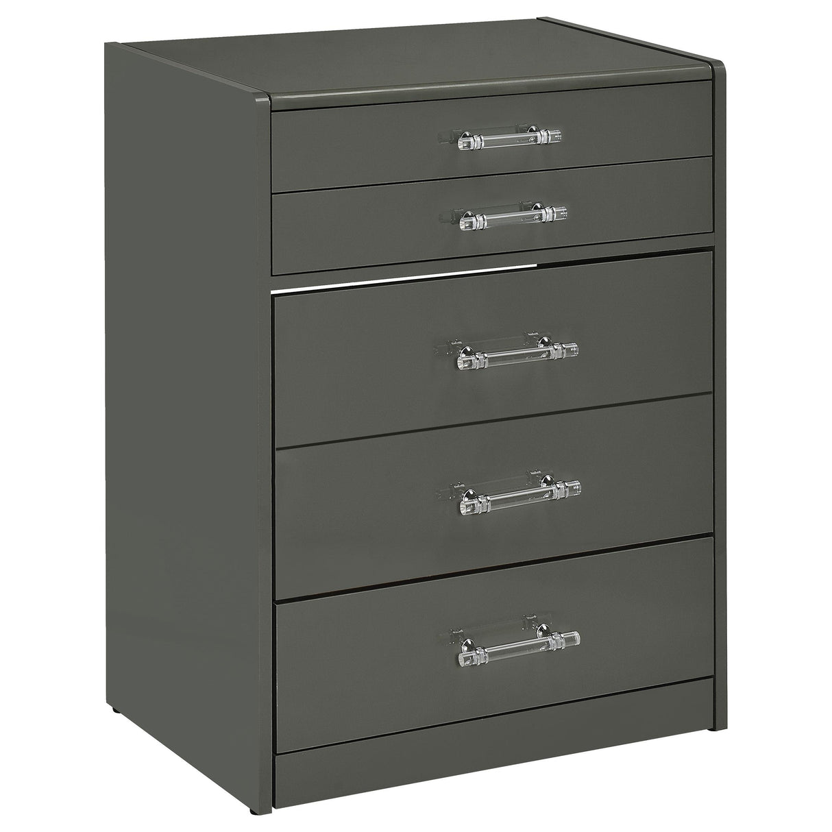 Danbury 3-drawer Makeup Vanity & Stool Set Grey High Gloss from Coaster - Luna Furniture