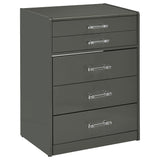 Danbury 3-drawer Makeup Vanity & Stool Set Grey High Gloss from Coaster - Luna Furniture
