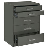Danbury 3-drawer Makeup Vanity & Stool Set Grey High Gloss from Coaster - Luna Furniture